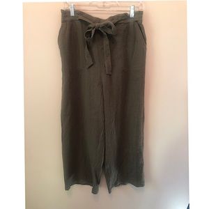 Anthropologie Olive Green Cropped Pants, NWT